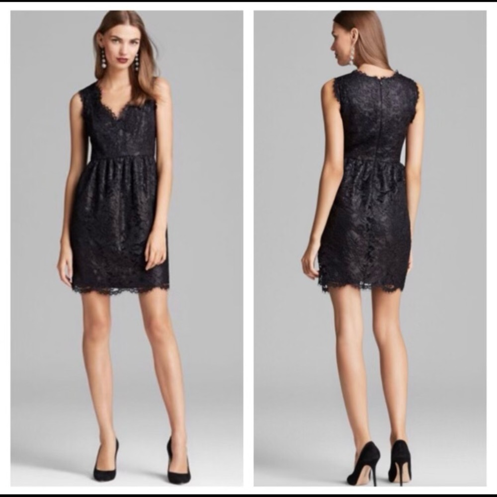 Shoshanna black lace dress
